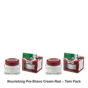 Proraso - Nourishing Pre-Shave Cream Red – Twin Pack (2 x 100ml) – bundle contents: 2 x Proraso - Nourishing Pre-Shave Cream Red 100ml