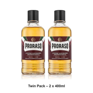 Proraso - Professional Aftershave Lotion Red Sandalwood – Twin Pack (2 x 400ml) – bundle contents: 2 x Proraso - Professional Aftershave Lotion Red Sandalwood 400ml