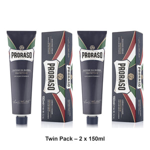 Proraso - Protective Shaving Cream Tube Blue – Twin Pack (2 x 150ml) – bundle contents: 2 x Proraso - Protective Shaving Cream Tube Blue 150ml