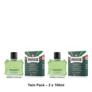 Proraso - Refreshing After Shave Lotion Eucalyptus & Menthol Green – Twin Pack (2 x 100ml) – bundle contents: 2 x Proraso - Refreshing After Shave Lotion Eucalyptus & Menthol Green 100ml