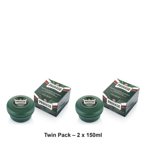 Proraso - Refreshing Shaving Soap Bowl Green – Twin Pack (2 x 150ml) – bundle contents: 2 x Proraso - Refreshing Shaving Soap Bowl Green 150ml
