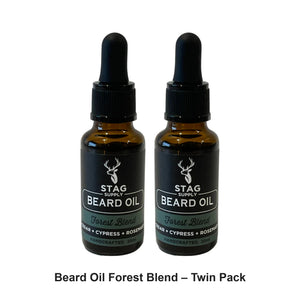 Stag Supply - Beard Oil Forest Blend – Twin Pack (2 x 25ml) – bundle contents: 2 x Stag Supply - Beard Oil Forest Blend 25ml