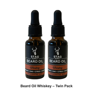 Stag Supply - Beard Oil Whiskey – Twin Pack (2 x 25ml) – bundle contents: 2 x Stag Supply - Beard Oil Whiskey 25ml