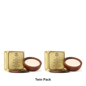 Taylor of Old Bond Street - Sandalwood Soap 100g in Wooden Bowl – Twin Pack – bundle contents: 2 x Taylor of Old Bond Street - Sandalwood Soap 100g in Wooden Bowl