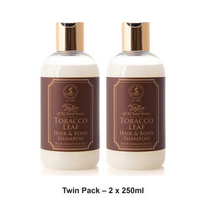 Taylor of Old Bond Street - Tobacco Leaf Hair and Body Shampoo – Twin Pack (2 x 250ml) – bundle contents: 2 x Taylor of Old Bond Street - Tobacco Leaf Hair and Body Shampoo 250ml