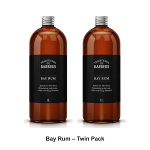 Traditional Barbers - Bay Rum – Twin Pack (2 x 1000ml) – bundle contents: 2 x Traditional Barbers - Bay Rum 1000ml
