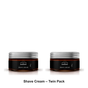 Traditional Barbers - Shave Cream – Twin Pack (2 x 200g) – bundle contents: 2 x Traditional Barbers - Shave Cream 200g