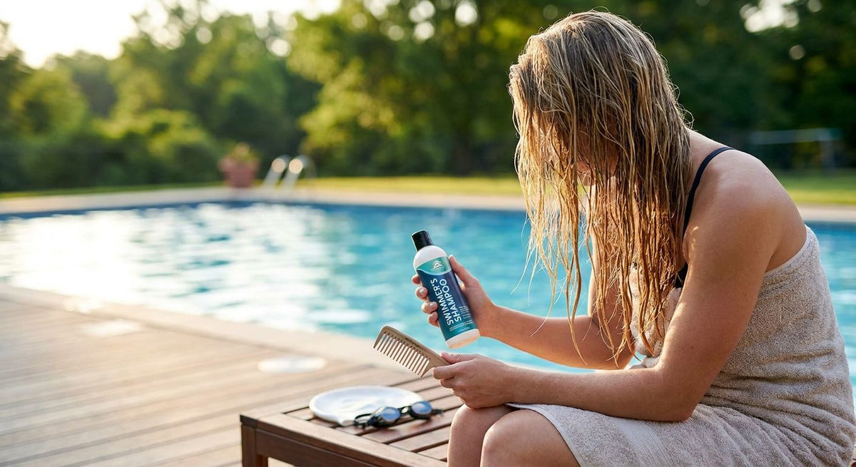 Hair care for swimmers with chlorine exposure