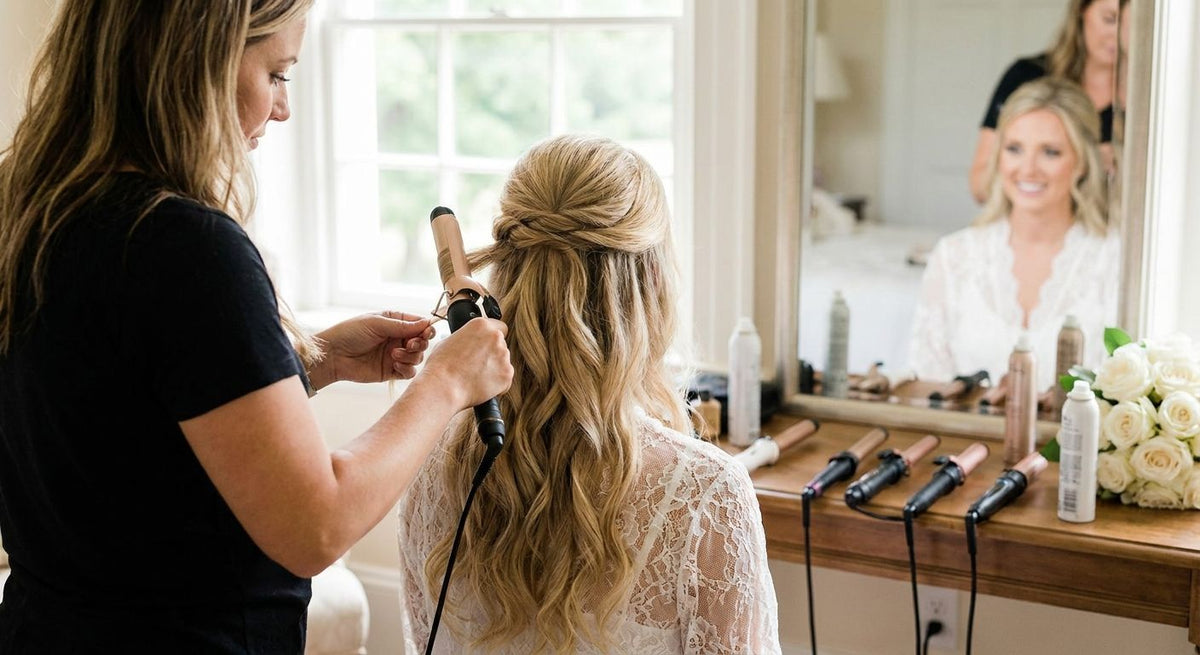 Curling irons for bridal updo hairstyles