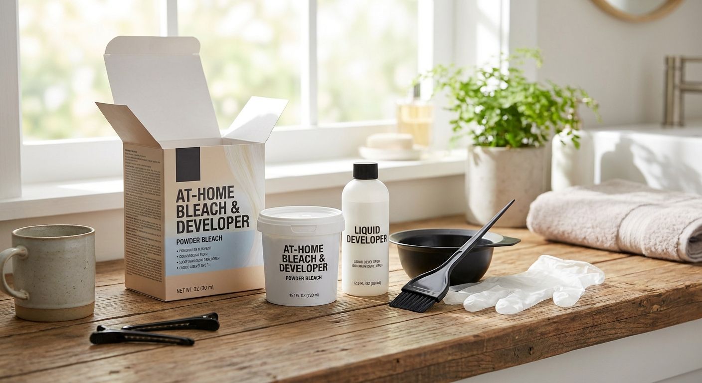 Bleach and developer kits for at-home lightening