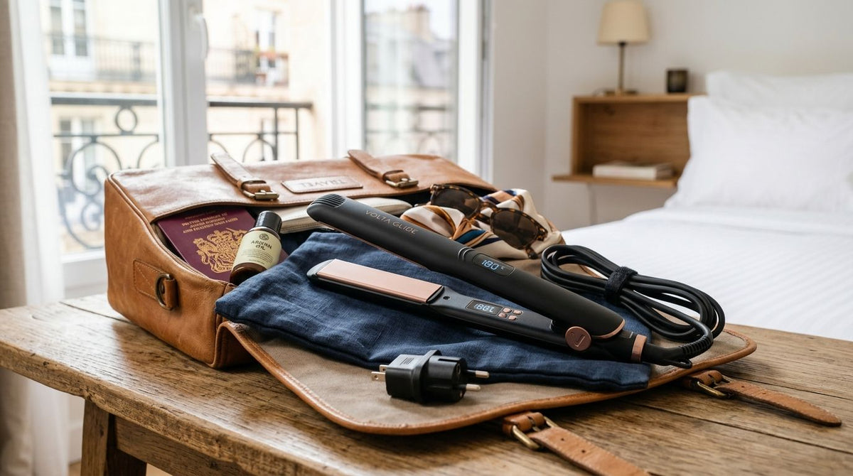 Dual voltage hair straighteners for travel