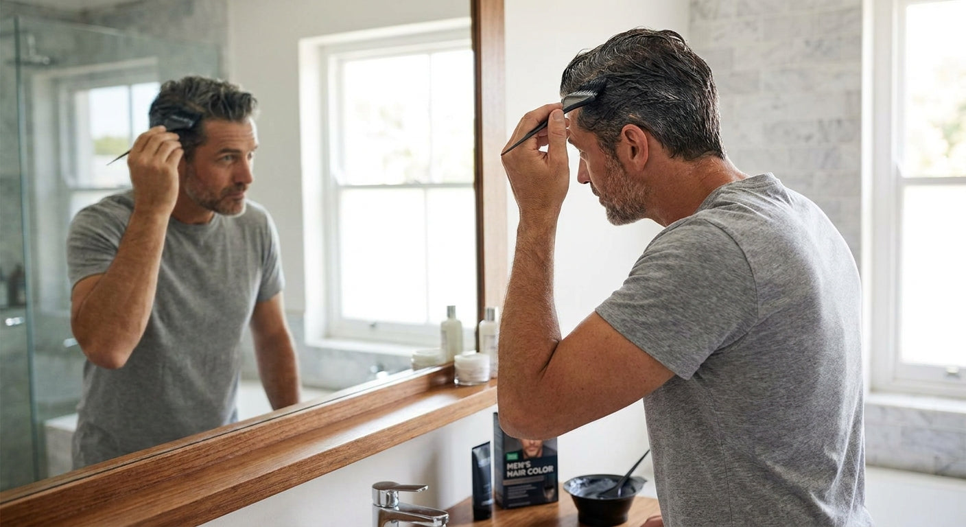 Grey hair dye coverage for men