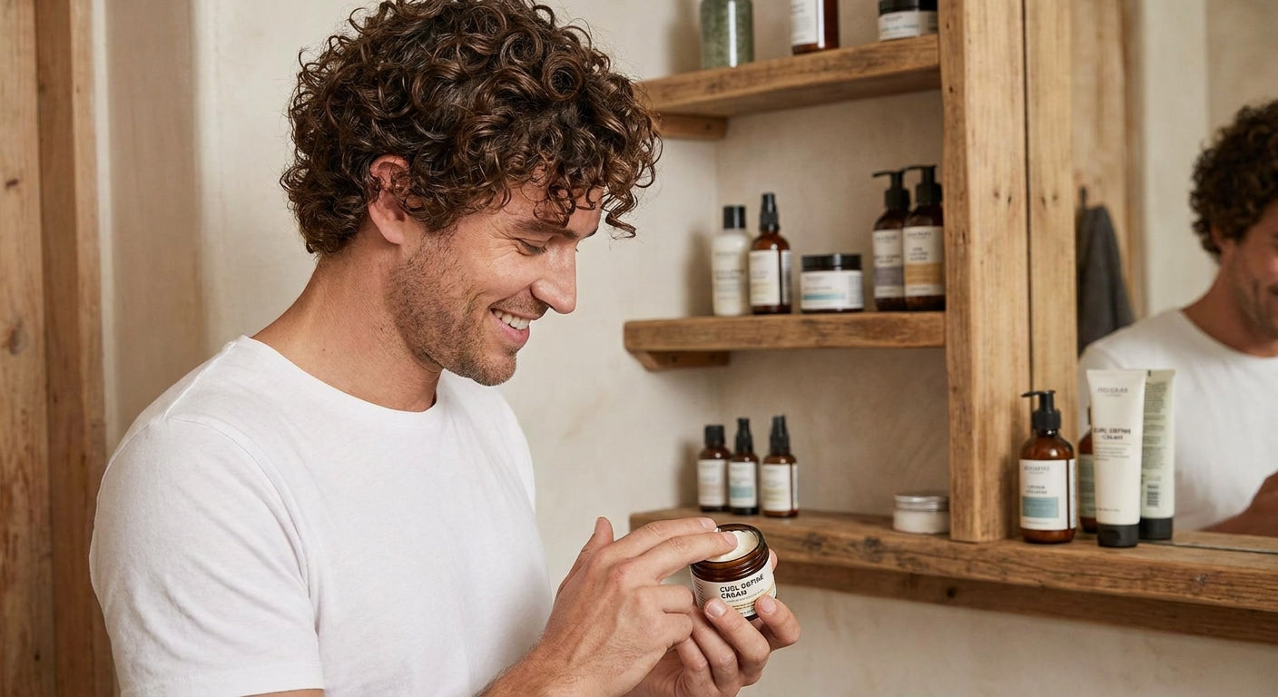 Hair styling products for curly-haired men