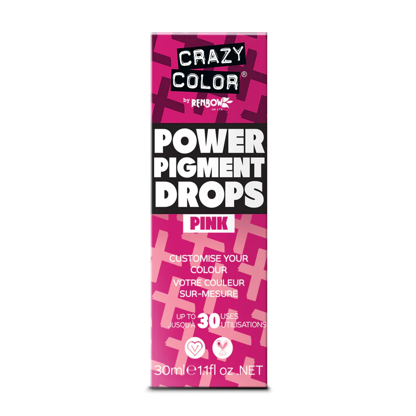 Crazy Color - Power Pigment Drops Pink 30ml (High Concentration Colour)