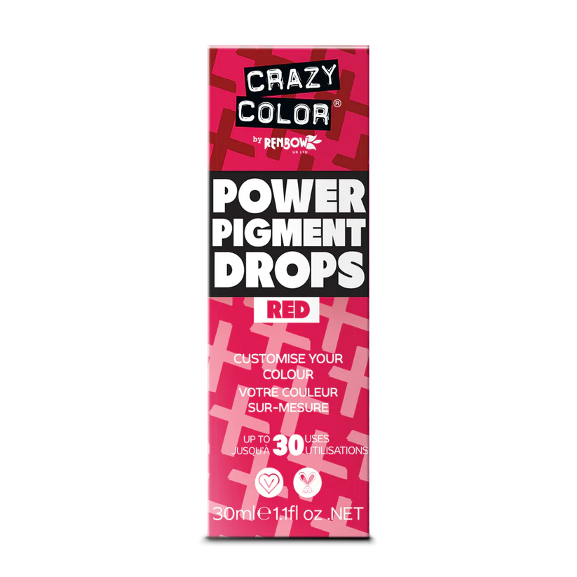 Crazy Color - Power Pigment Drops Red 30ml (High Concentration Colour)