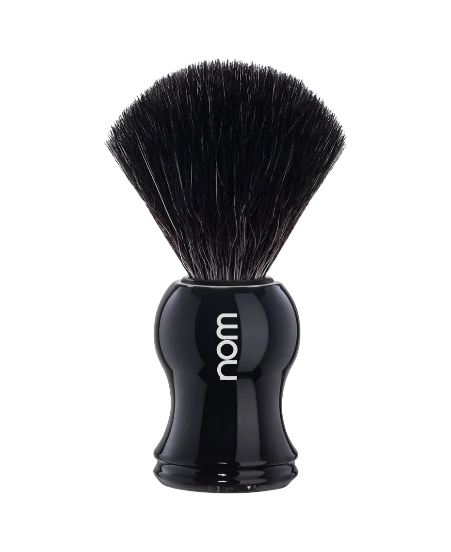 nom - GUSTAV 21 BL Black Shaving Brush, Black Fibre Synthetic
