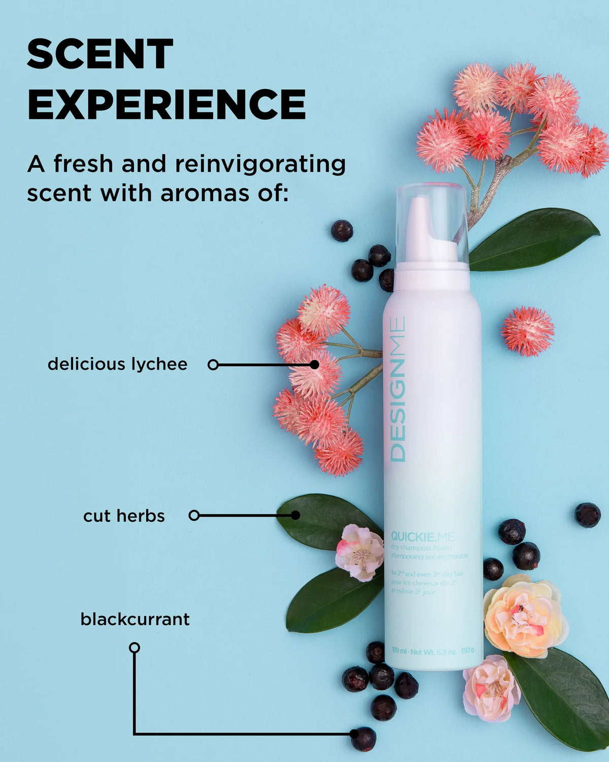 DesignMe Quickie Me Dry Shampoo Foam Everyday 189ml - image 4