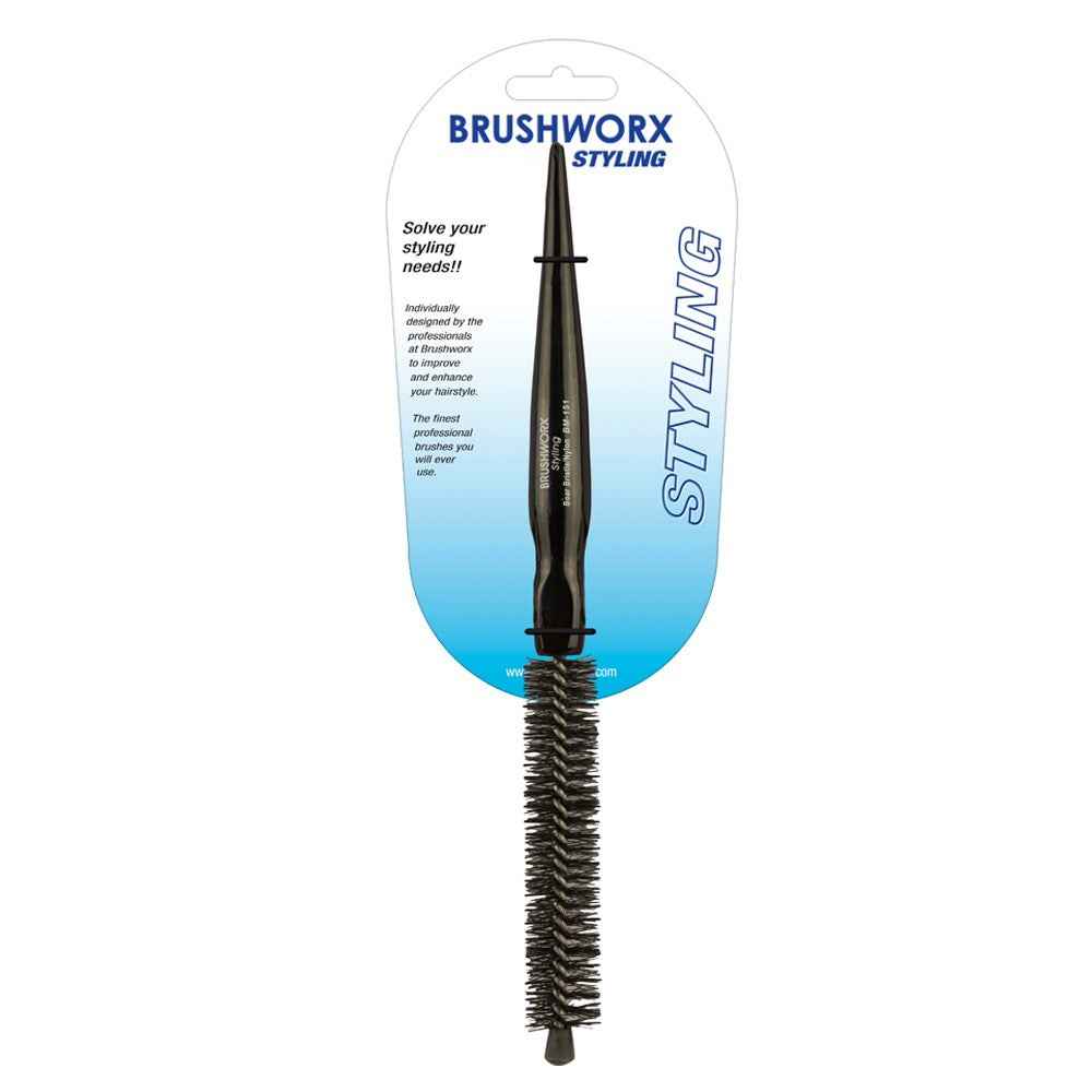 Brushworx - Styler Small Bottle Bristle Hair Brush - Black 25mm