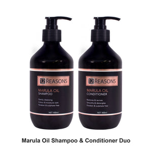 12 Reasons - Marula Oil Shampoo & Conditioner Duo Bundle – bundle contents: Marula Oil Shampoo 400ml, Marula Oil Conditioner 400ml