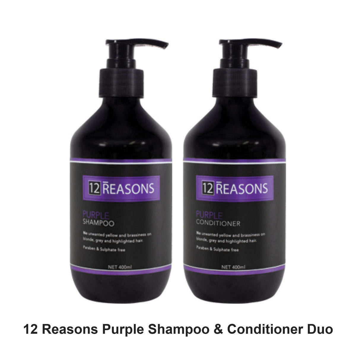 12 Reasons - Purple Shampoo & Conditioner Duo Bundle – bundle contents: Purple Shampoo 400ml, Purple Conditioner 400ml
