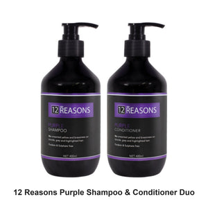 12 Reasons - Purple Shampoo & Conditioner Duo Bundle – bundle contents: Purple Shampoo 400ml, Purple Conditioner 400ml