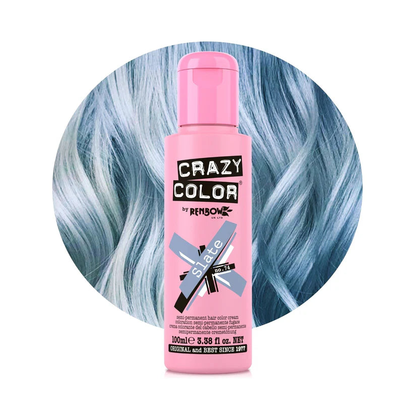 Crazy Color - Metallic Conditioning Semi Permanent Hair Color Cream Slate 100ml