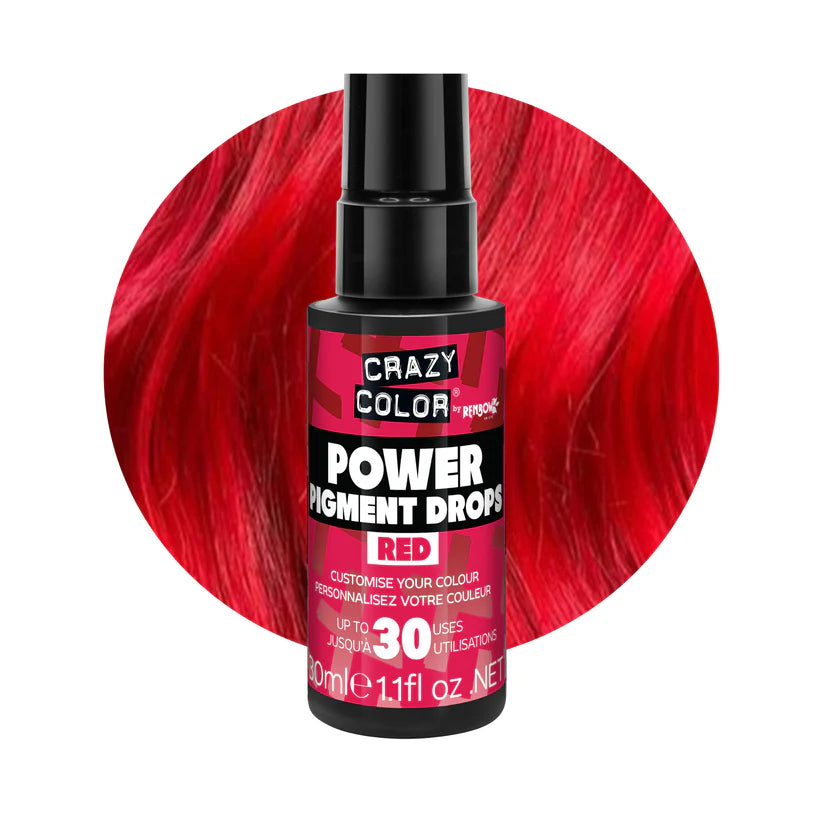 Crazy Color - Power Pigment Drops Red 30ml (High Concentration Colour)