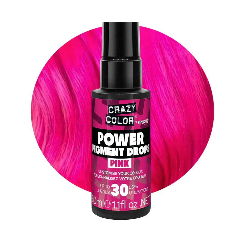 Crazy Color - Power Pigment Drops Pink 30ml (High Concentration Colour)