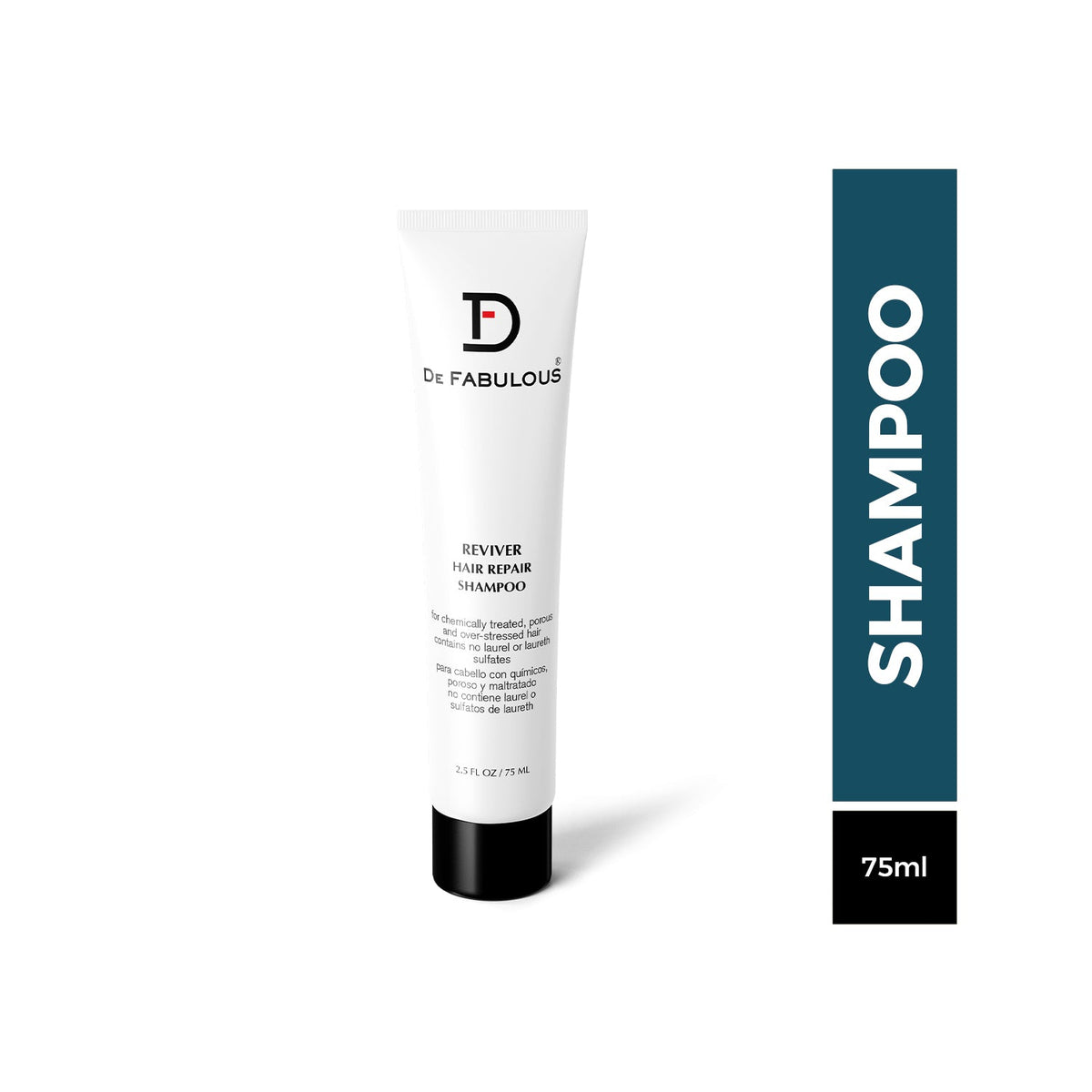 De Fabulous Reviver Hair Repair Shampoo 75ml – front of travel bottle