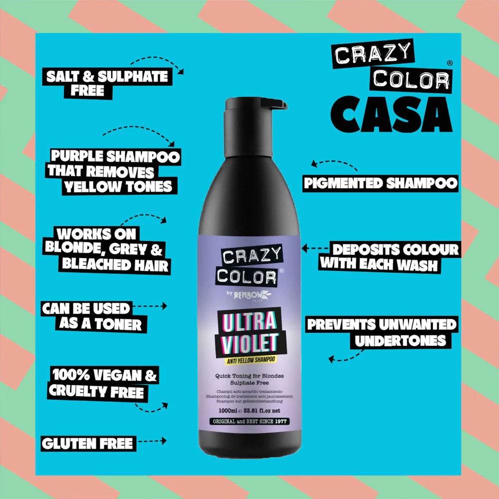 Crazy Color - ULTRAVIOLET Anti Yellow Shampoo 1000ml