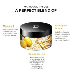 De Fabulous - Marula Oil Shampoo, Conditioner & Miracle Repair Masque Trio Bundle – De Fabulous Marula Oil Miracle Repair Masques 250ml (detail)