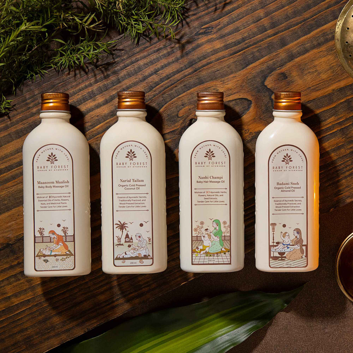 Baby Forest - Shishu Abhyanga Baby Massage Oils Combo with Surprise Soft Toy