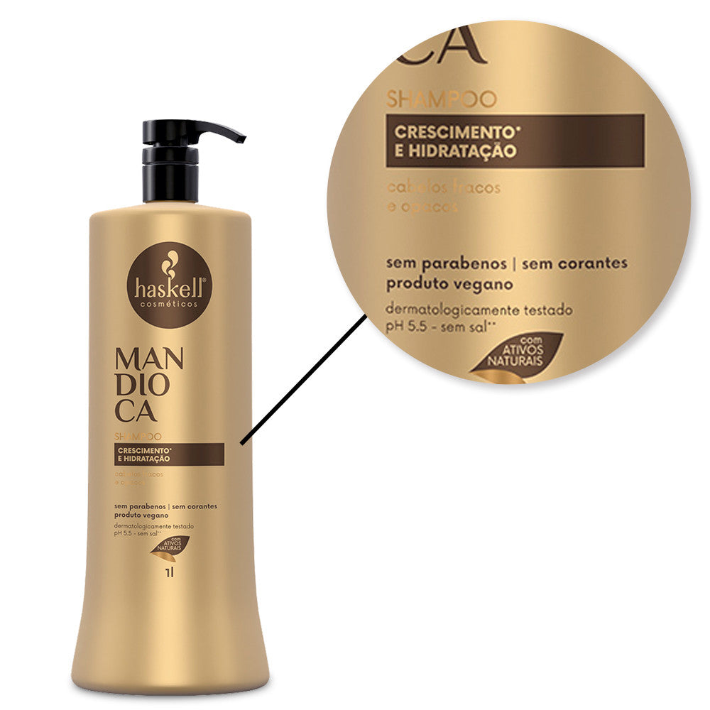 Haskell - Mandioca Shampoo & Conditioner Duo 1000ml Bundle – Haskell Mandioca (Cassava) Shampoo 1000ml (detail)