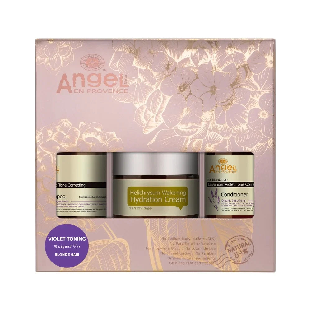 Angel En Provence - Violet Toning & Hydration Cream Trio Gift Pack – front of pack