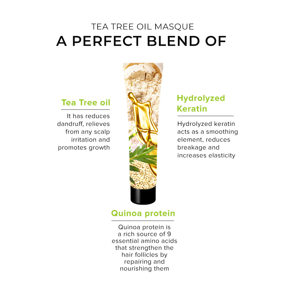 De Fabulous Tea Tree Oil Hair Masque 75ml – key ingredients