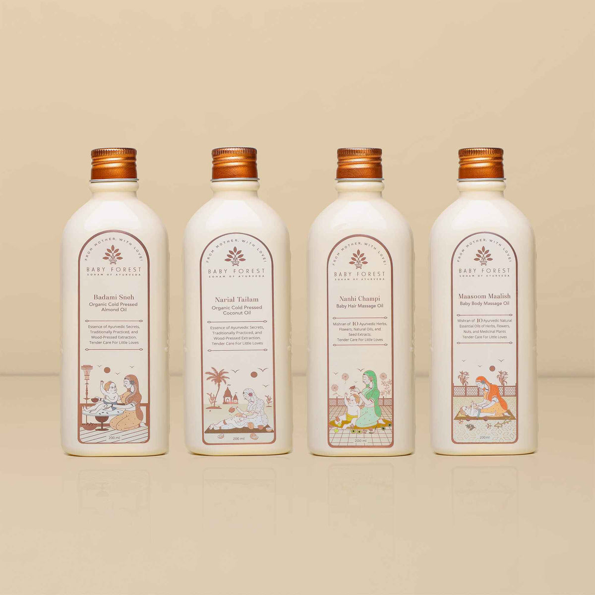 Baby Forest - Shishu Abhyanga Baby Massage Oils Combo with Surprise Soft Toy