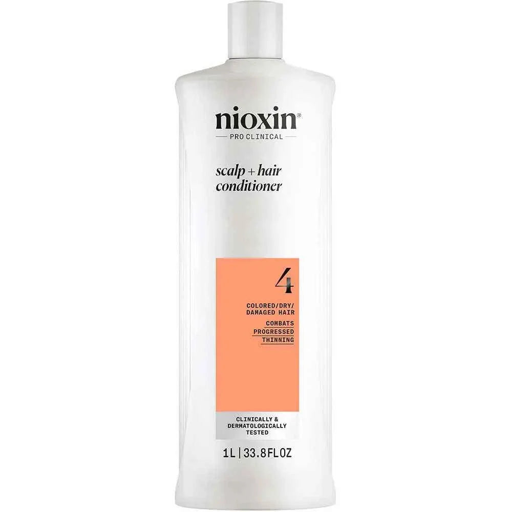 Nioxin Professional - System 4 Shampoo & Conditioner Duo 1L Bundle – Nioxin Professional Nioxin Professional Scalp + Hair Thickening System 4 Conditioner 1L