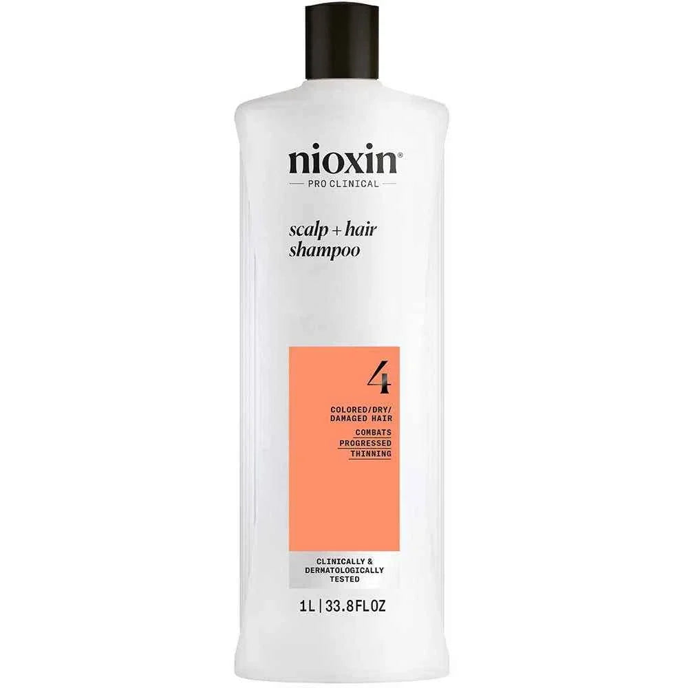 Nioxin Professional - System 4 Shampoo & Conditioner Duo 1L Bundle – Nioxin Professional Nioxin Professional Scalp + Hair Thickening System 4 Shampoo 1L