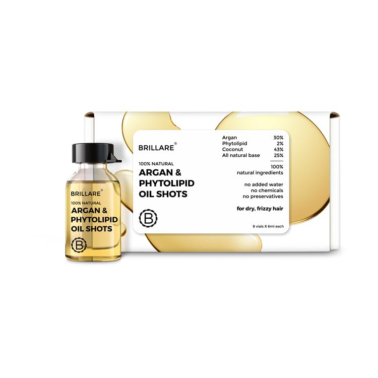 Brillare - Argan & Phytolipid Oil Shots For Dry, Frizzy Hair 6ml X 8