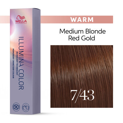 Wella Professionals - Illumina Color 7/43 Medium Blonde-Red Gold 60ml – front of pack