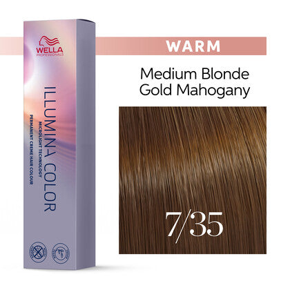 Wella Professionals - Illumina Color 7/35 Medium Blonde-Gold Mahogany 60ml – front of pack