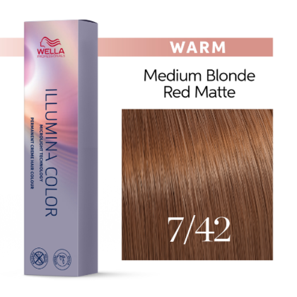 Wella Professionals - Illumina Color 7/42 Medium Blonde-Red Matte 60ml – front of pack