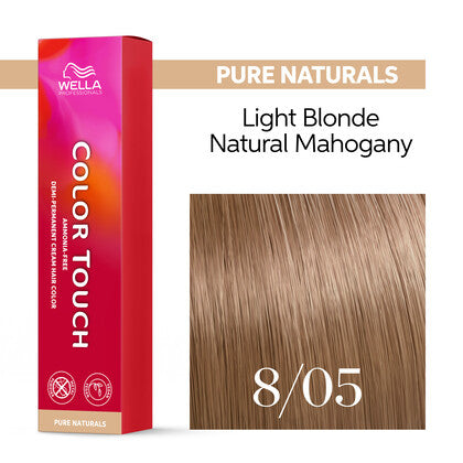 Wella Professionals - Color Touch 8/05 Light Blonde Natural Mahogany 60ml – front of pack