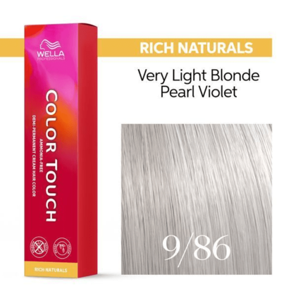 Wella Professionals - Color Touch 9/86 Very Light Blonde Pearl Violet 60ml – front of pack