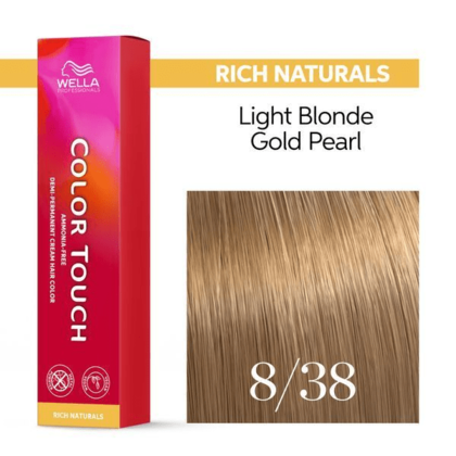 Wella Professionals - Color Touch 8/38 Light Blonde Gold Pearl 60ml – front of pack