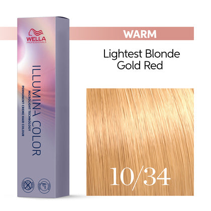 Wella Professionals - Illumina Color 10/34 Lightest Blonde-Gold Red 60ml – front of pack
