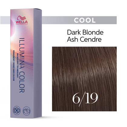 Wella Professionals - Illumina Color 6/19 Dark Blonde Ash Cendre 60ml – front of pack