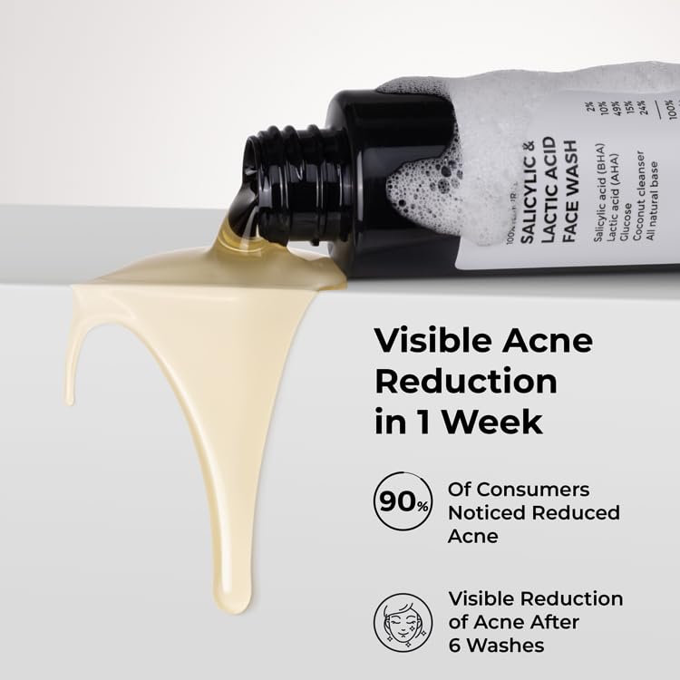 Brillare - 2% Salicylic And 3% Lactic Acid Face Wash For Acne Prone Skin 100ml