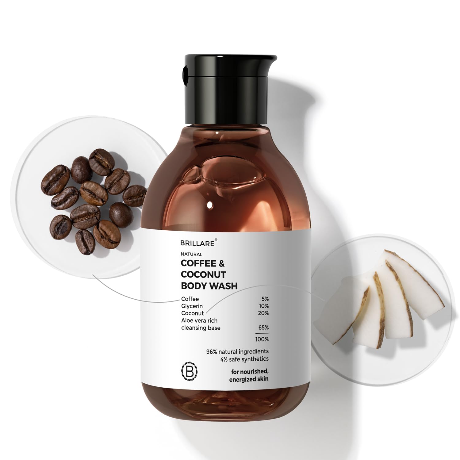 Brillare - Coffee & Coconut Body Wash For Energized & Moisturised Skin 200ml