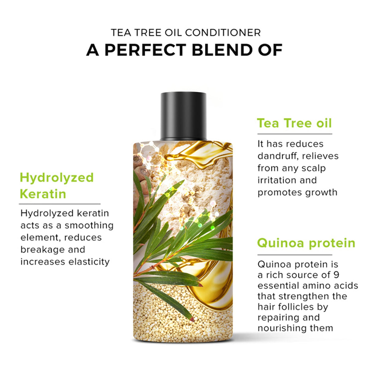De Fabulous Tea Tree Oil Conditioner 250ml – back of bottle
